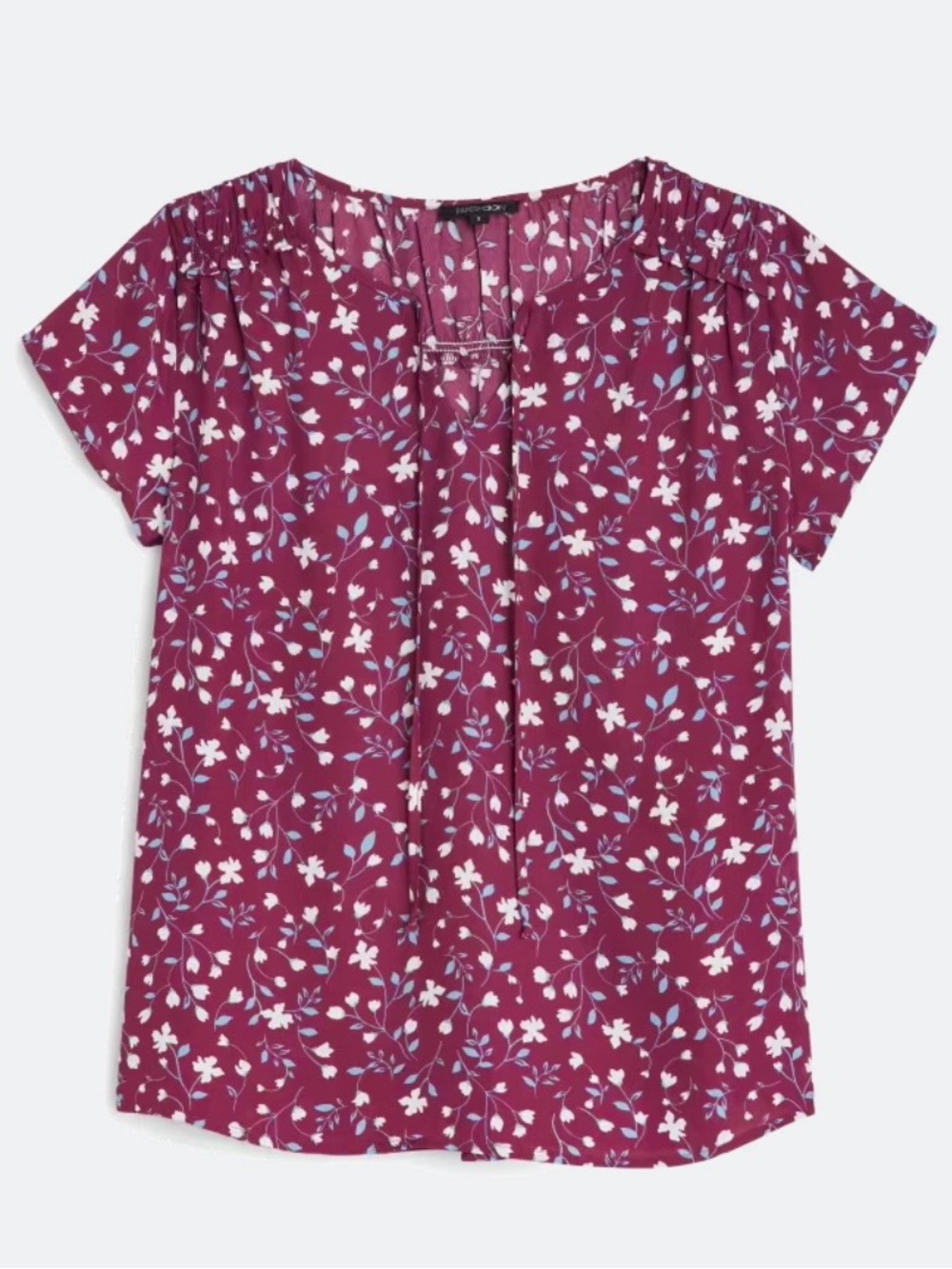 Papermoon Talullah Floral Split-Neck Short Sleeve Blouse  from Poshmark